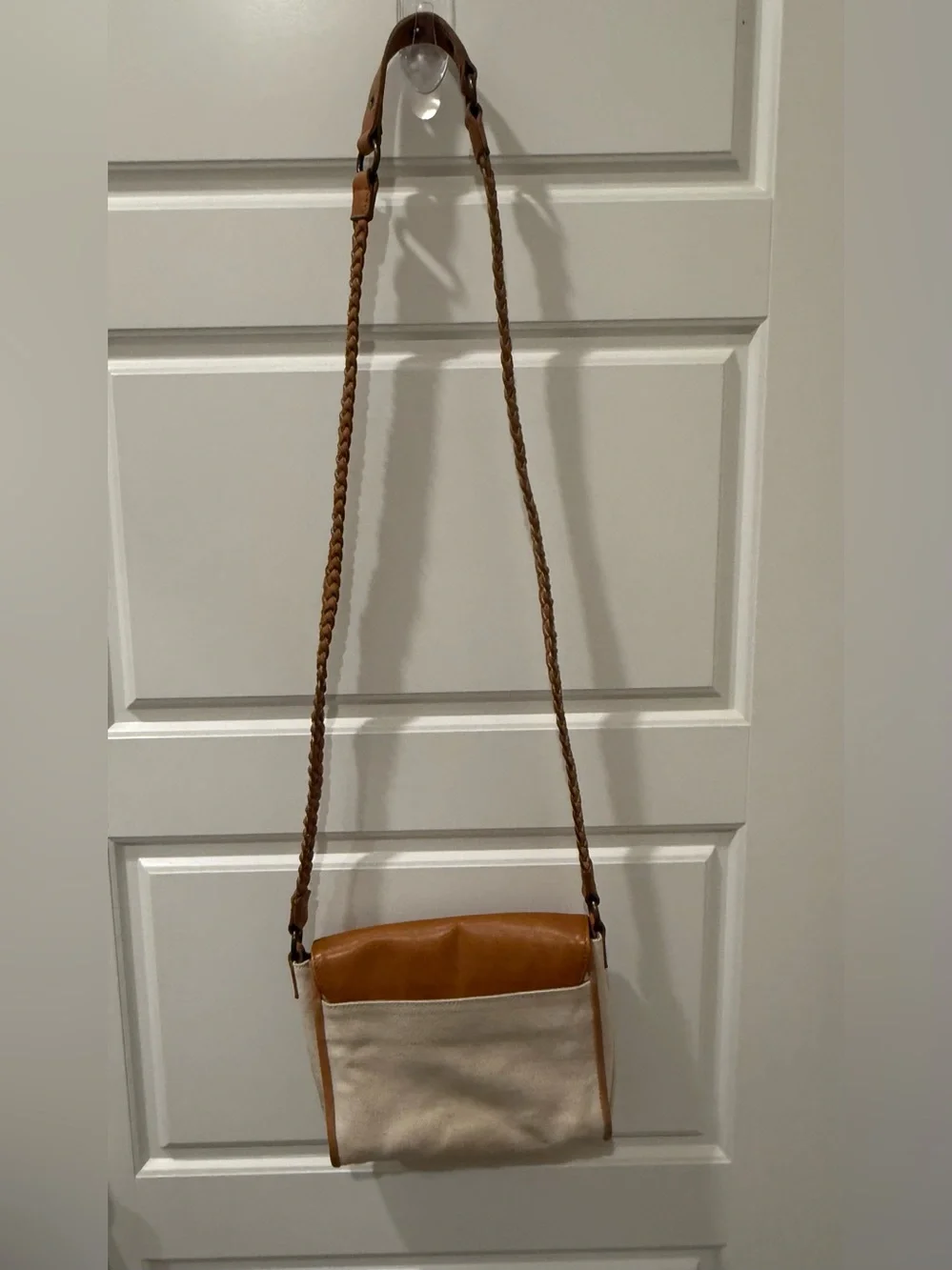 Kate Moss for Longchamp Vintage Brown Leather Crossbody Bag with Braided Strap